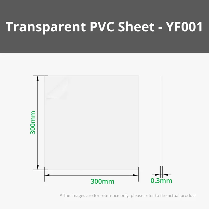 0.3mm Transparent PVC Sheet (5pcs) - YF001 - Image 2