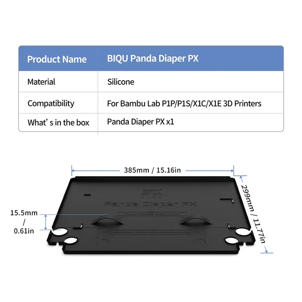 BIQU Panda Diaper Waste Pads Reusable Easy Clean Full Coverage for Bambu Lab X1, P1, P2S, H2 - Image 6