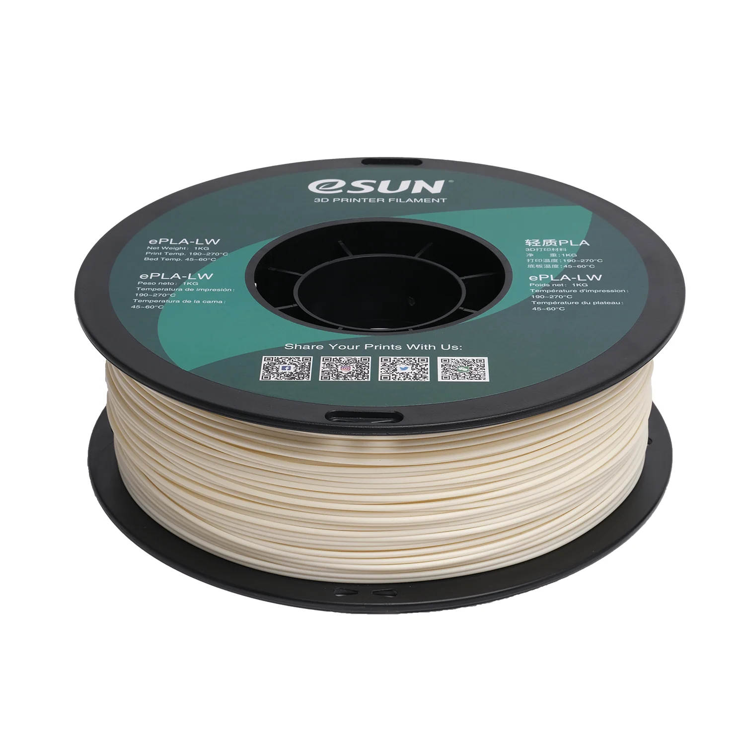 eSUN Advanced ePLA-LW (Light Weight) Filament - Natural - 1.75mm (1kg) - Image 4