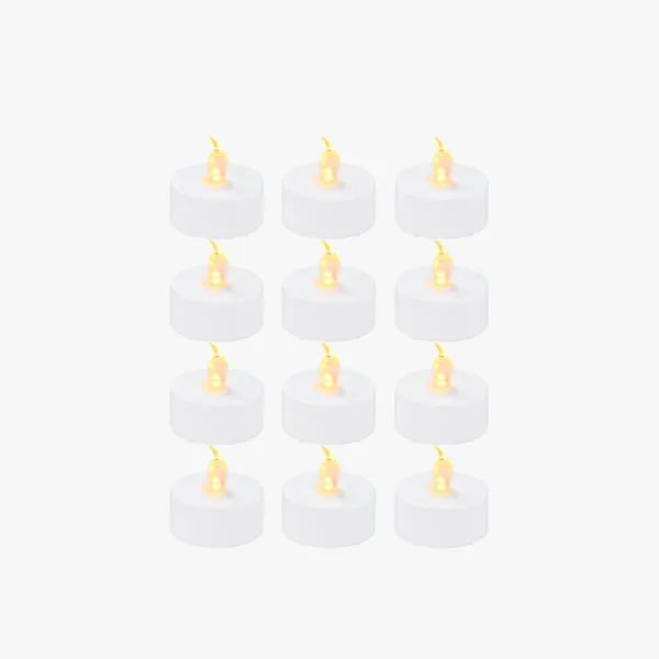 LED Flame Tea Light Candle Set Warm Yellow (12pcs) - B-KC008 - Image 2