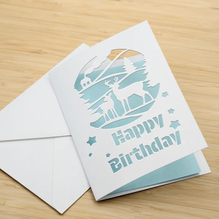 Pearlescent White Greeting Card Set (2pcs) - YE004