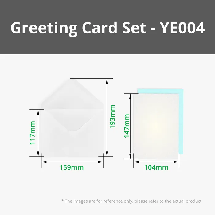 Pearlescent White Greeting Card Set (2pcs) - YE004 - Image 3
