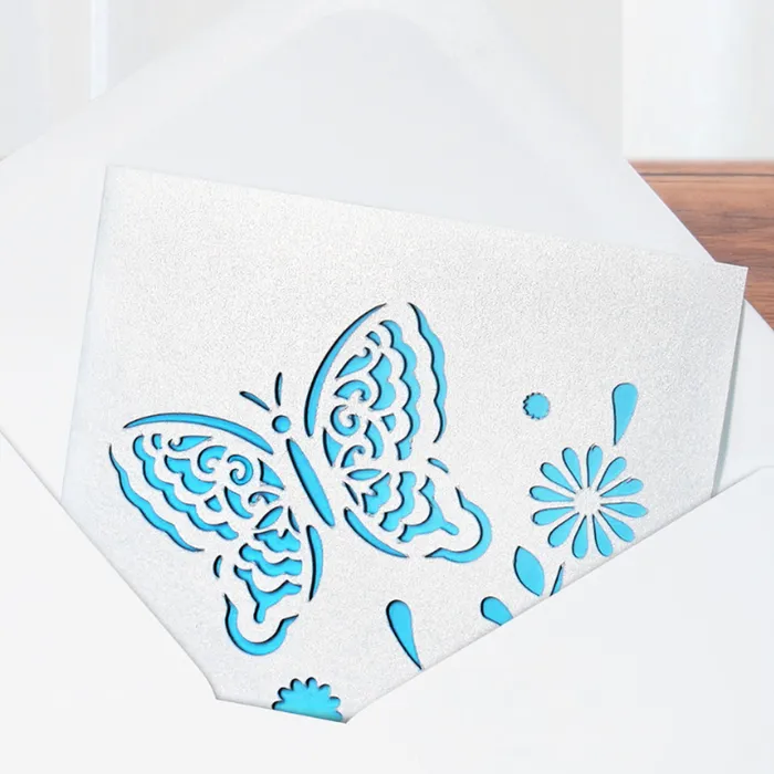 Pearlescent White Greeting Card Set (2pcs) - YE004 - Image 4
