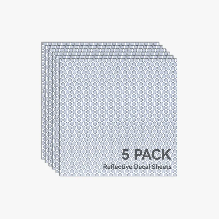 Light Gray Reflective Decal Sheet (5pcs) - YZ002