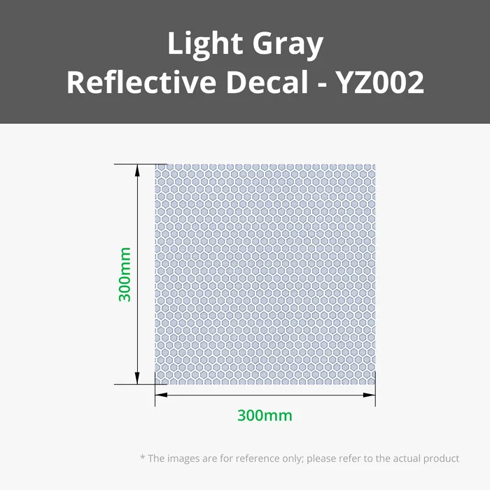 Light Gray Reflective Decal Sheet (5pcs) - YZ002 - Image 3